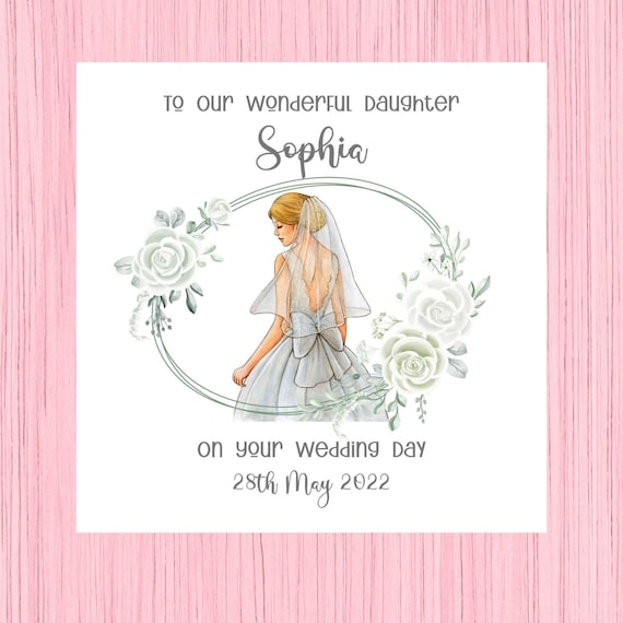 Biglietto d' auguri (JJ8700) – matrimonio – Coppia felice – bianco – – gamma di velluto goffrato, biglietti di auguri con corona rosa e finitura lucida
