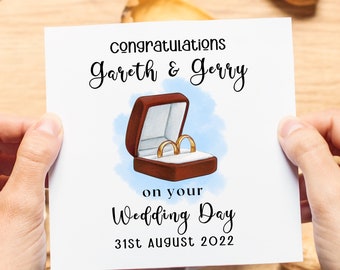 Personalisierte Gay Hochzeitskarte - Handgemacht in Irland, Mr & Mr / Mrs und Mrs Glückwunschkarte mit Namen