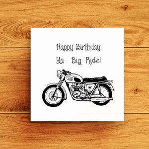Tarjeta de cumpleaños de moto para novio, divertidas tarjetas de cumpleaños de moto para marido o pareja