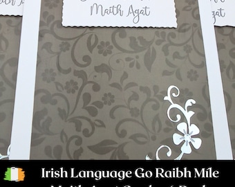 Thank You card Pack in Irish Language 6 Pack, Go raibh maith agat cards, Go raibh mile maith agat carta as gaeilge handmade in Ireland
