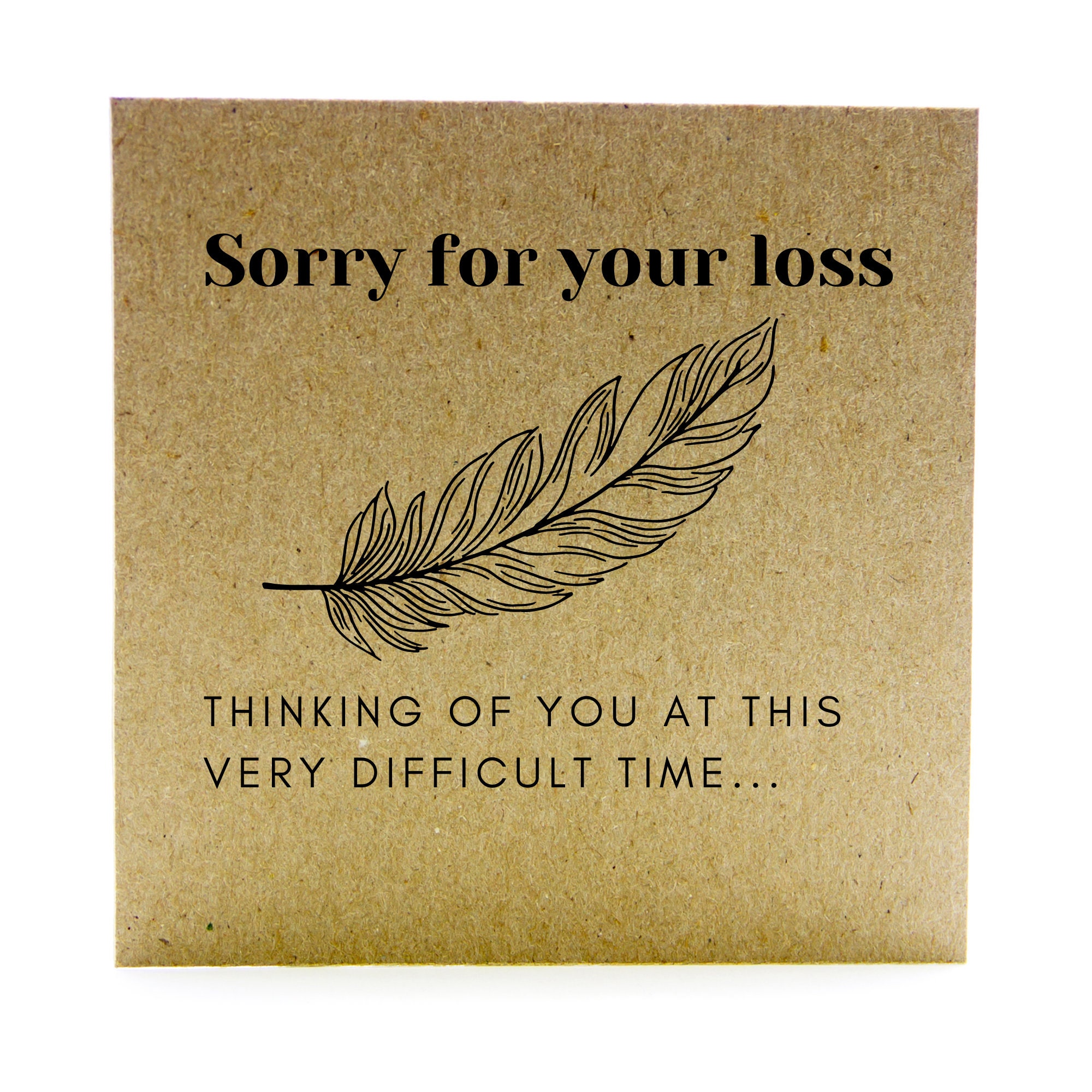 Sympathy Card Feather, Sorry for Your Loss Card, Thinking of You at ...