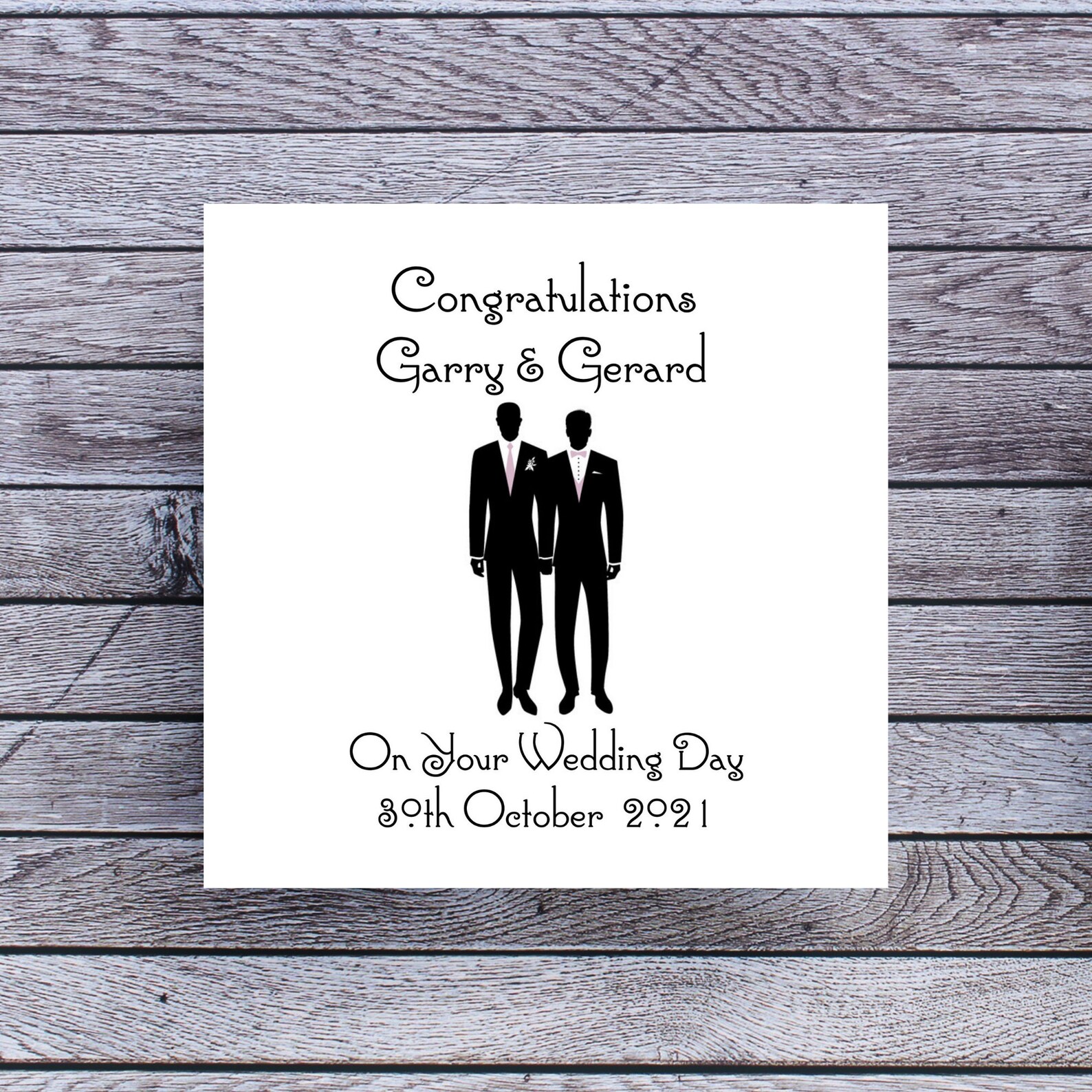 Gay Wedding Card Personalised Wedding Cards for Gay Couples | Etsy