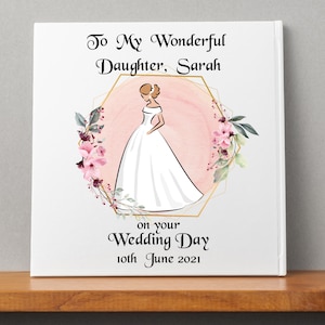 Ooak Brautkarte für Tochter an ihrem Hochzeitstag personalisiert, Besondere Nachricht an unsere Tochter oder meine Tochter von Eltern