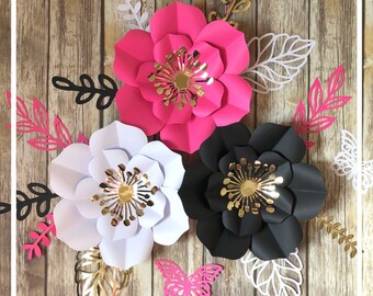 Large Paper Flower Arrangement 3d Wall Art Party Decoration Etsy