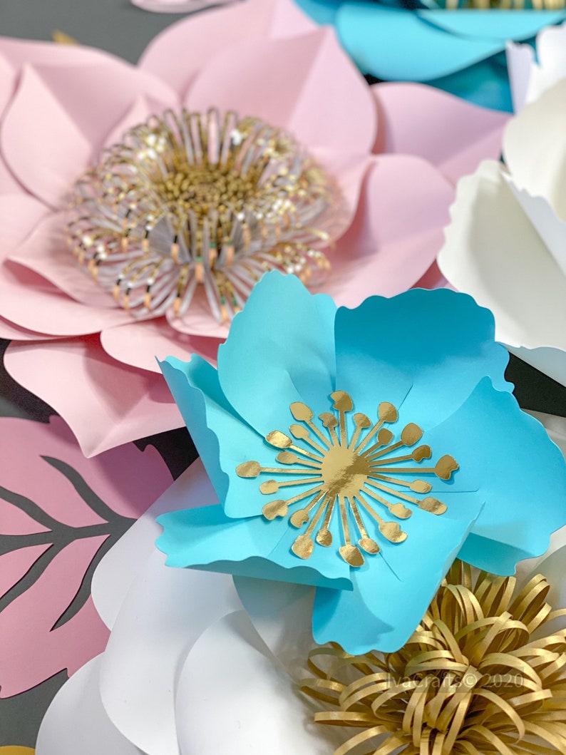 Large Paper Flowers Wall Decor 18pcs Nursery Wall Flowers Etsy