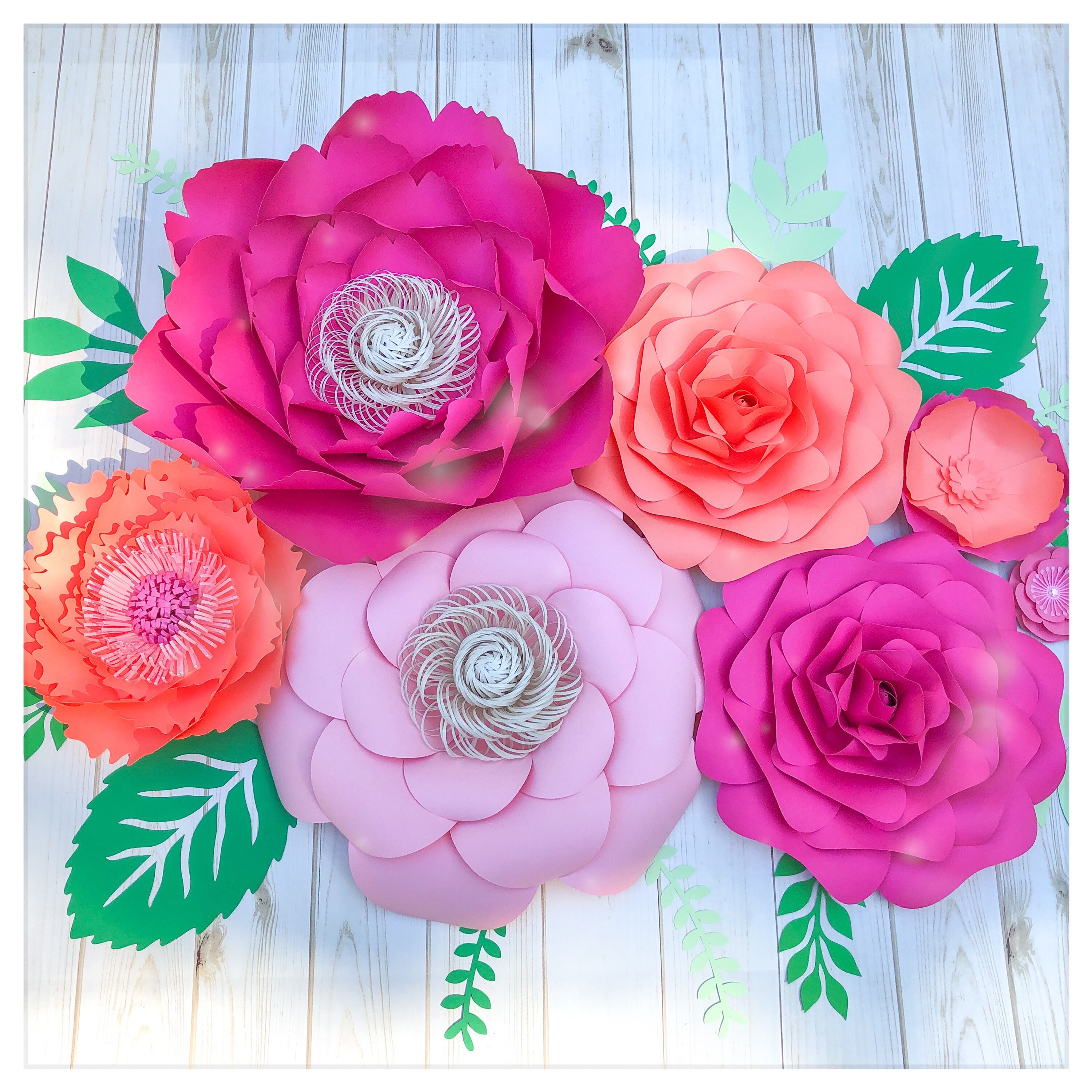 Large Paper Flowers Wall Art Rose Gold and Blush Wedding Wall Etsy