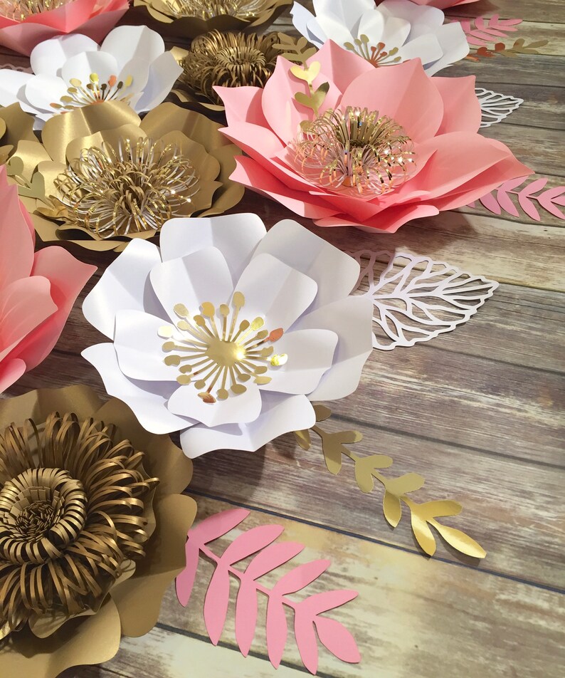 Baby Shower Paper Flowers Paper Floral Nursery Decor Blush Etsy
