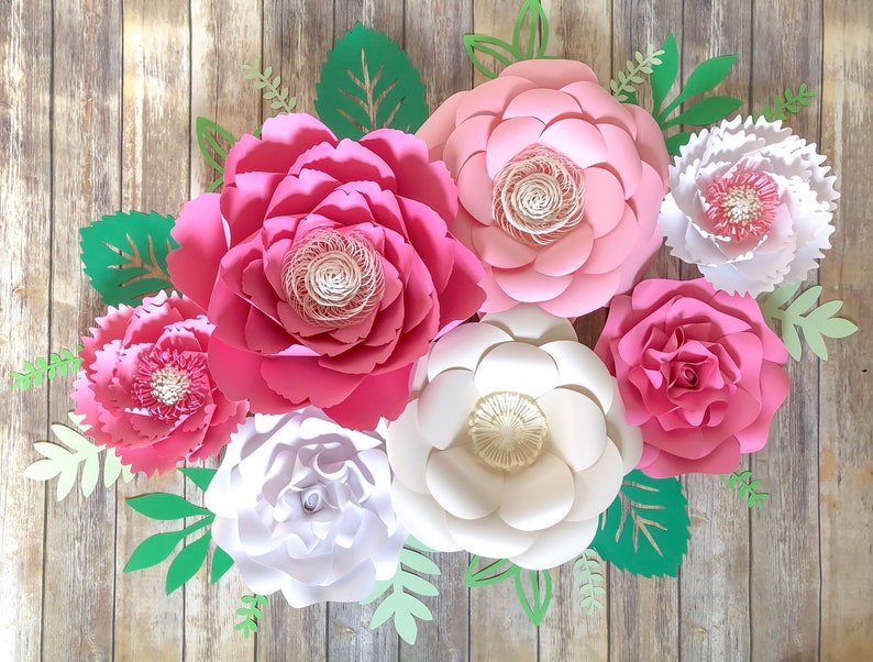 Nursery Wall Flowers Large Paper Flowers Wall Decor Pink Etsy