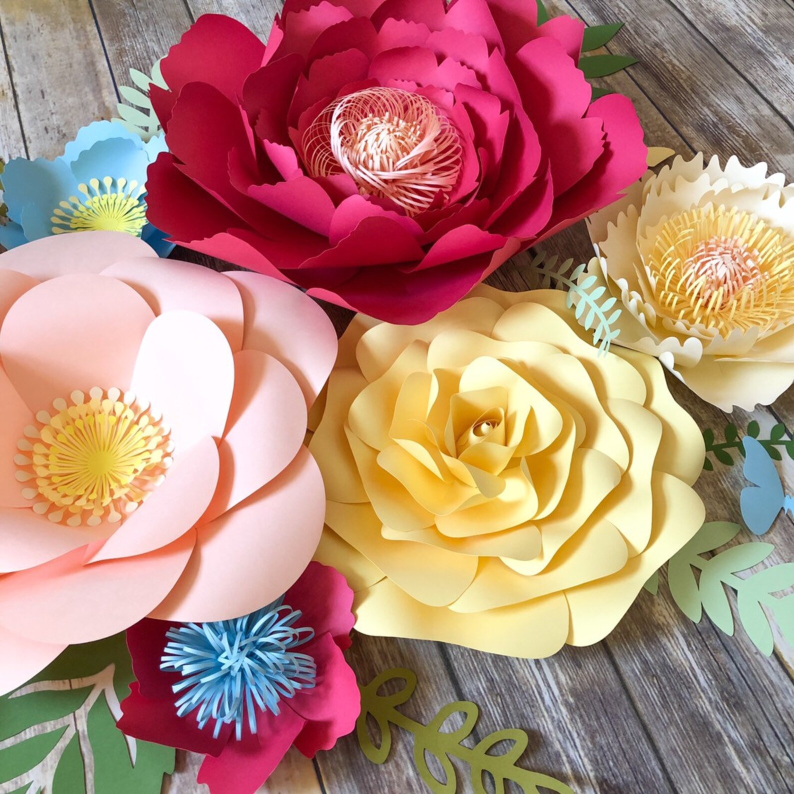 Nursery Paper Flowers Paper Flowers Wall Decor Paper Flowers Etsy