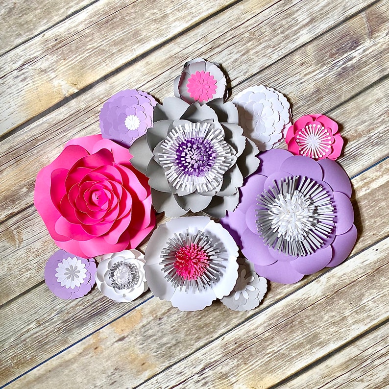 Nursery Flower Wall Decor Set of 11 Paper Flowers in Neon Etsy