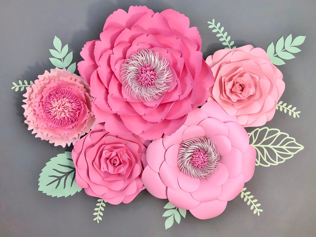 Nursery Wall Flowers Large Paper Flowers Wall Decor Pink - Etsy