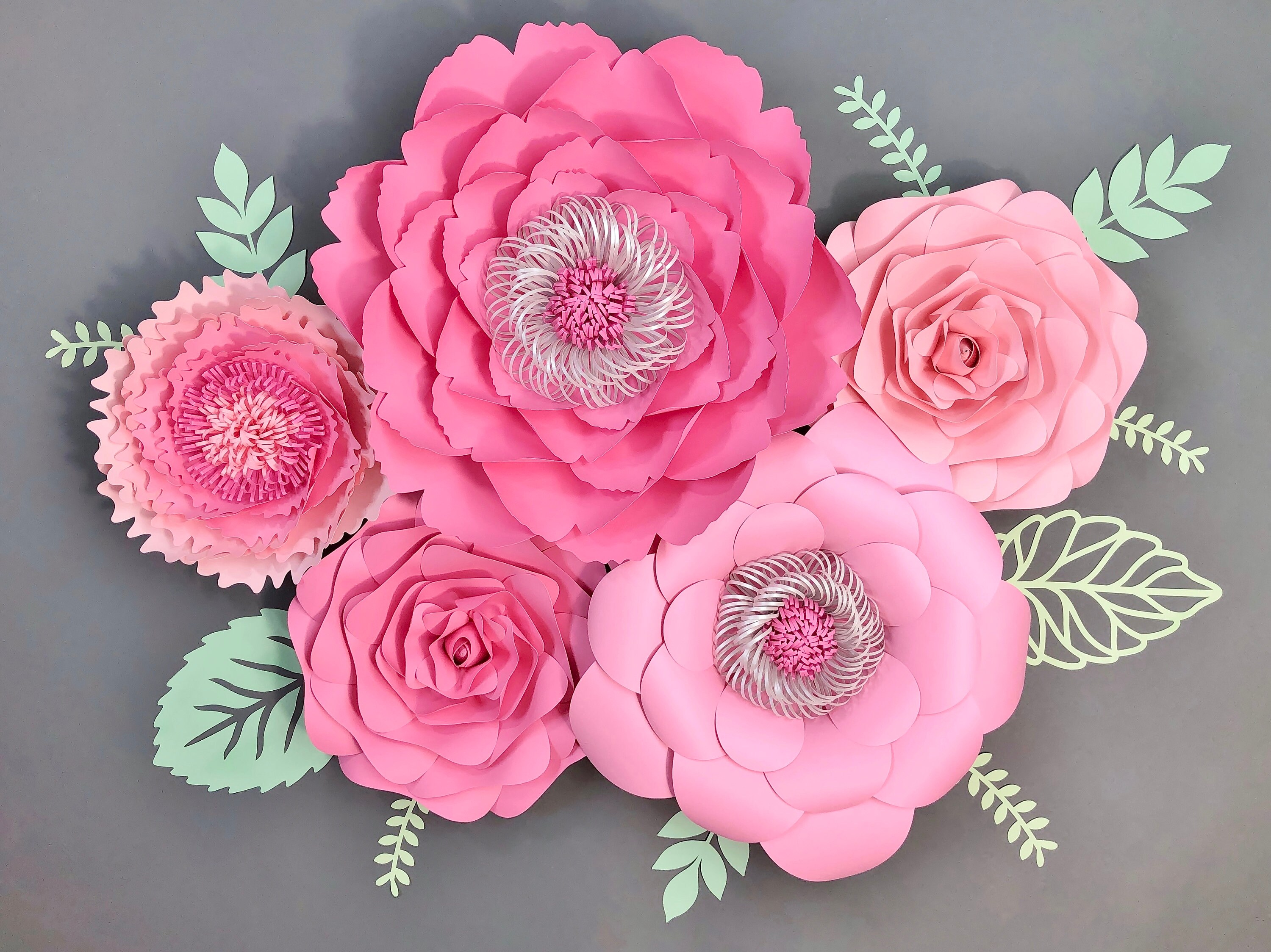 Nursery Wall Flowers Large Paper Flowers Wall Decor Pink Etsy