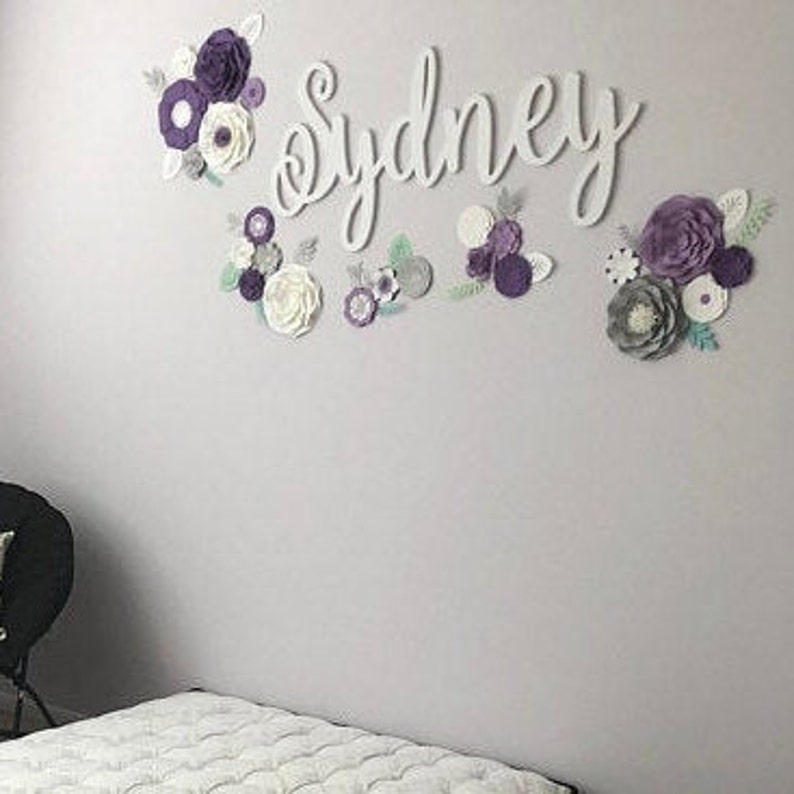 Nursery Flower Wall Decor Set of 11 Paper Flowers in Neon Etsy