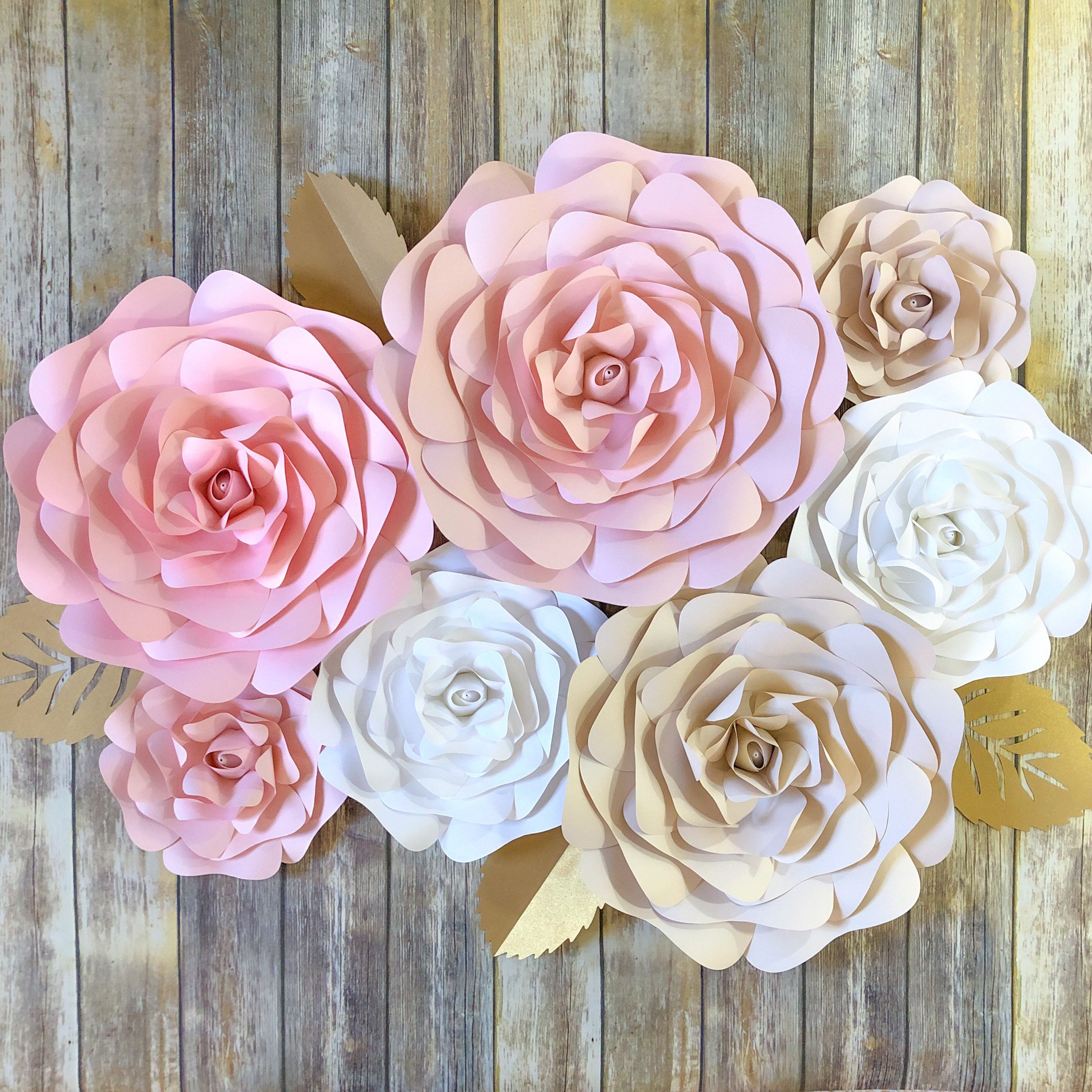 Paper Roses Wall Decor Colorful Large Paper Flowers Nursery Etsy