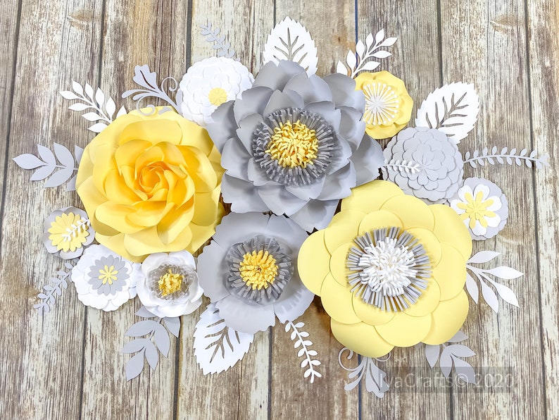 Nursery Flower Wall Decor Set of 11 Paper Flowers in Neon Etsy