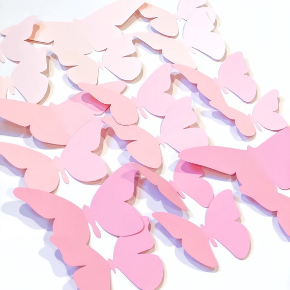 Set Of 18 Paper Butterflies Medium Size Pink Butterfly Room Etsy