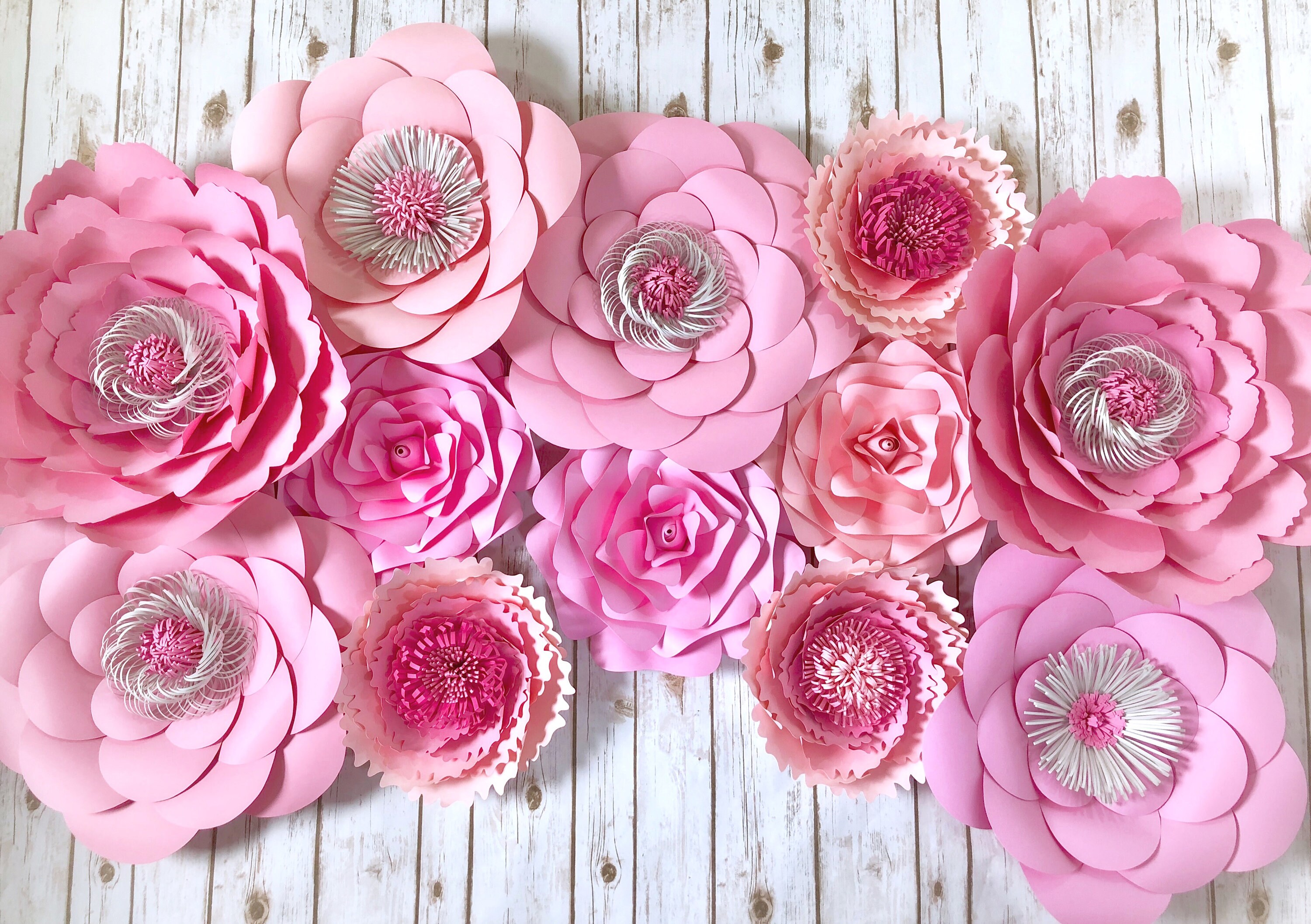 Nursery Wall Flowers Large Paper Flowers Wall Decor Pink Etsy