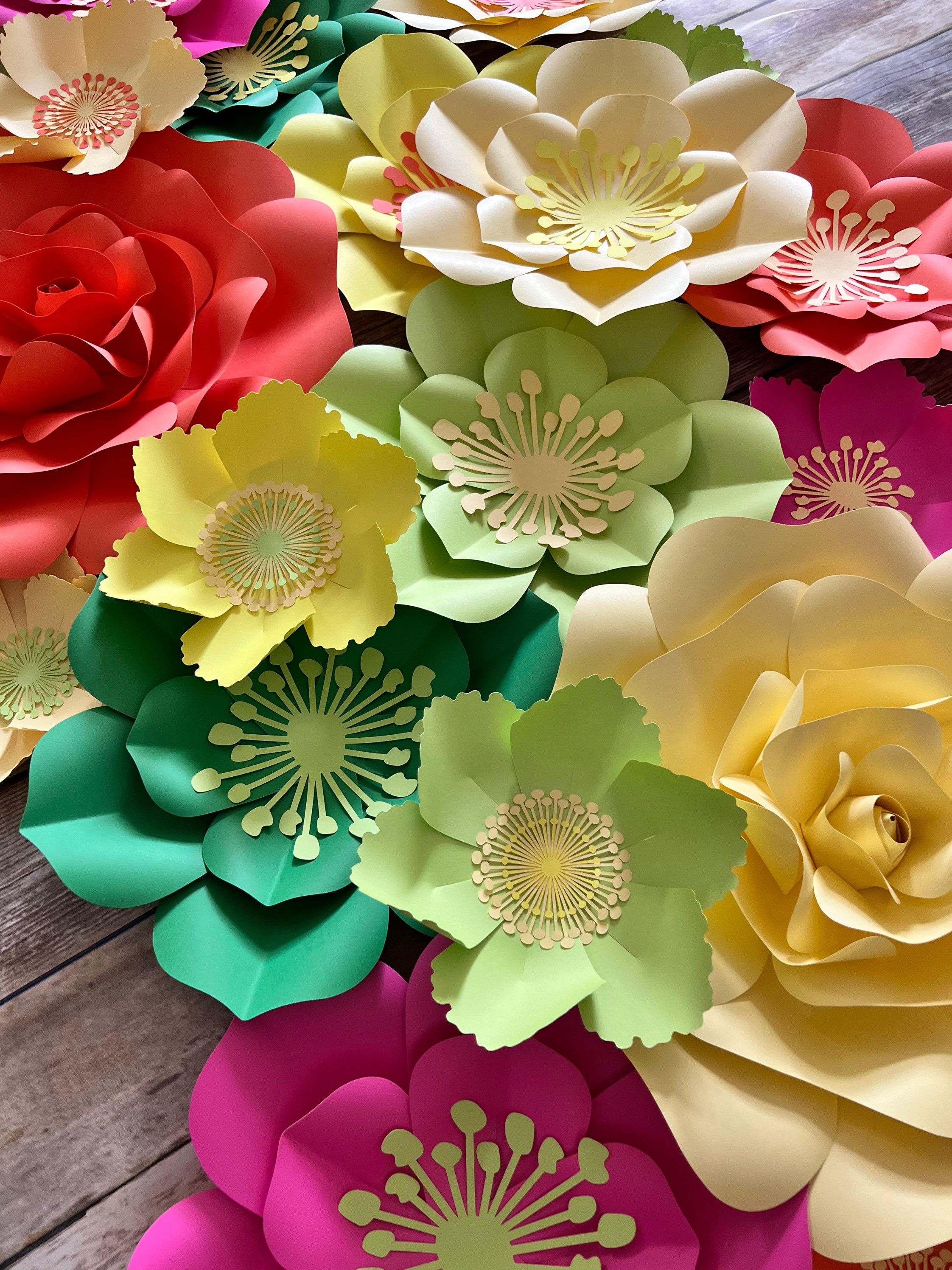 Travelwant Paper Flower Decorations Large Paper Flowers Party Supplies  Tropical Party 3D Paper Flowers Wall Decor Flower Wall Decals for Wedding  Baby