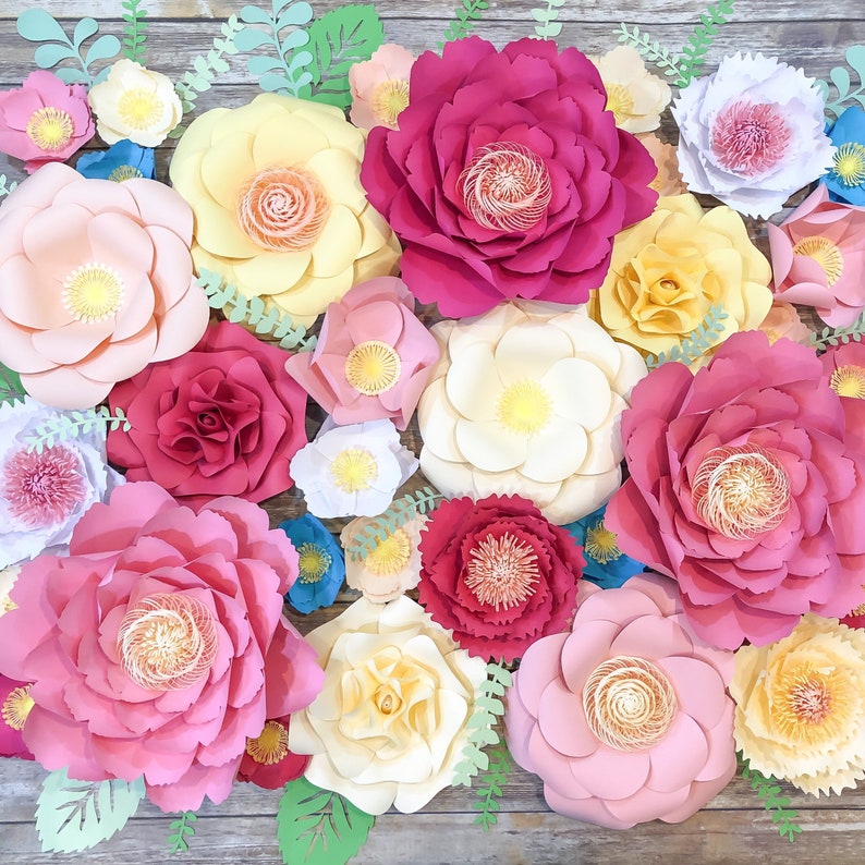 Nursery Wall Flowers Large Paper Flowers Wall Decor Pink Etsy