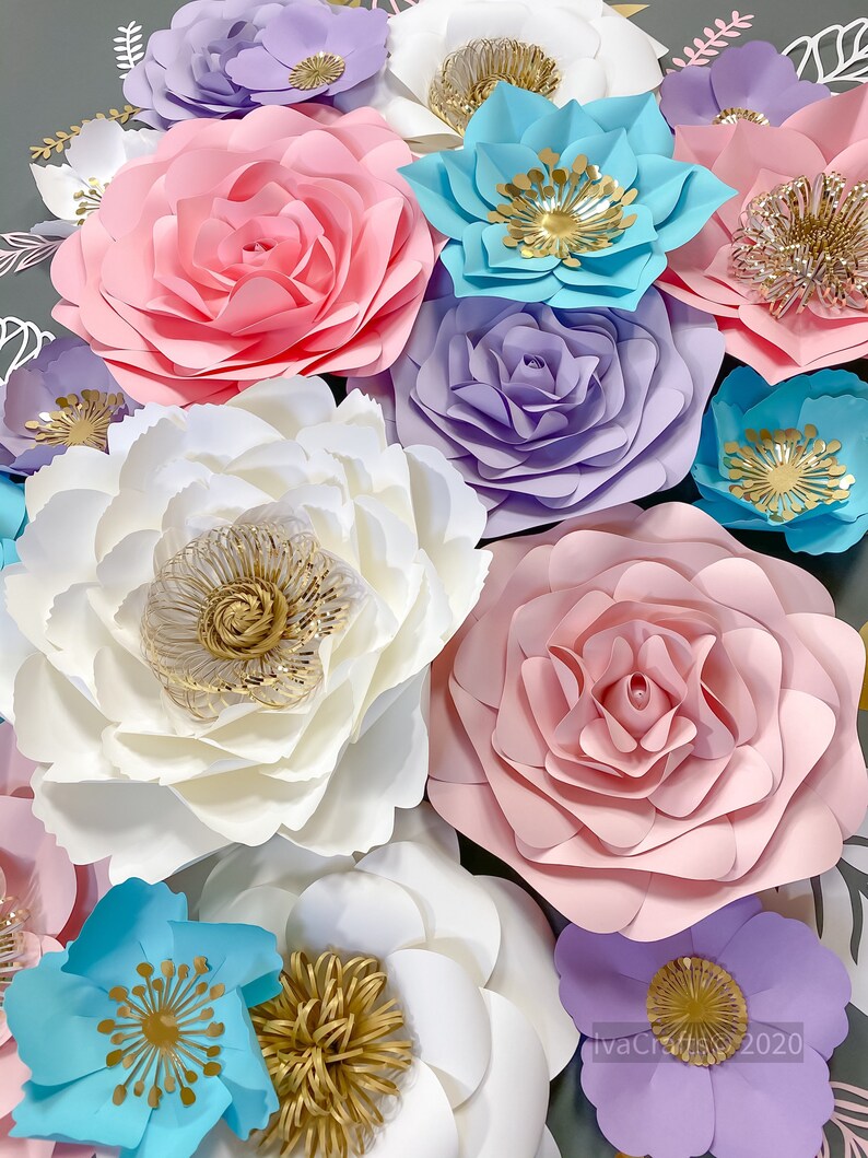 Large Paper Flowers Wall Decor 18pcs Nursery Wall Flowers Etsy