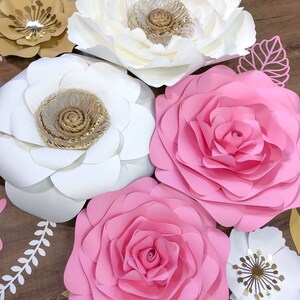 Giant Paper Flowers Nursery Decor, Girl Nursery Wall Flowers, Baby Shower Flower Decor, Wedding Backdrop, Floral Birthday Decorations image 6