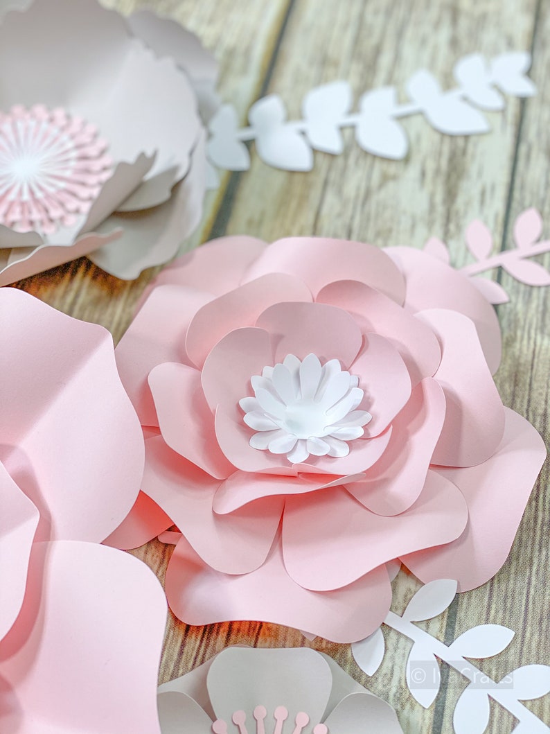 Download Paper Flowers SVG Rose Template DIY layered flower ...