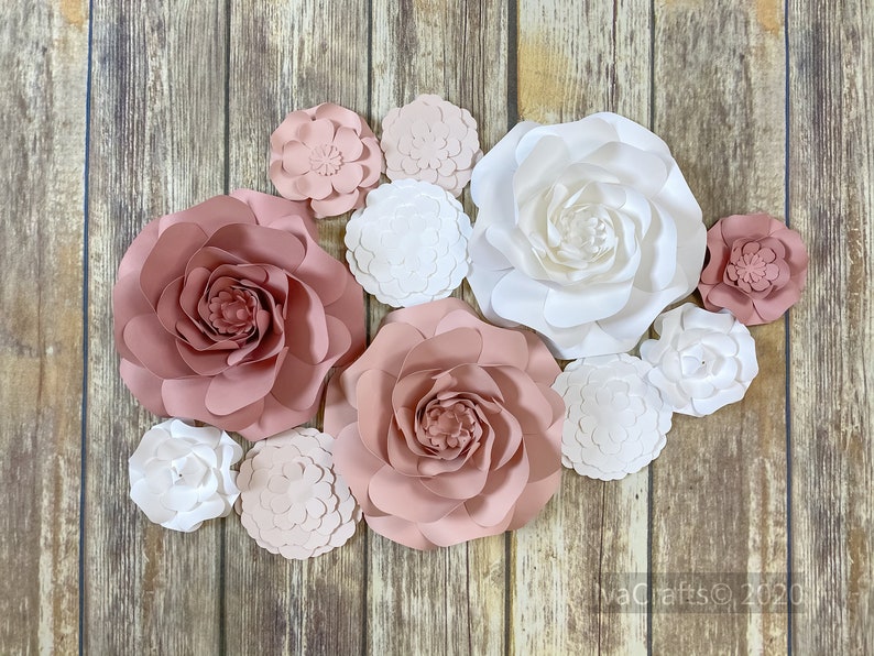 Download Paper Flowers SVG Rose Template DIY layered flower ...