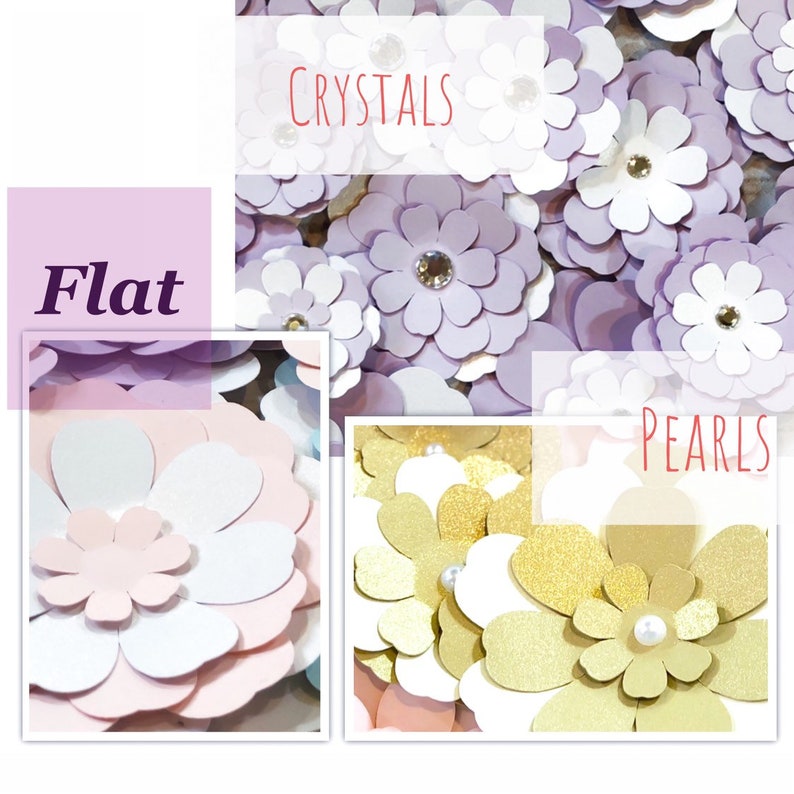 Small Paper Flower Set Mini Flowers Floral Banner Decor Etsy