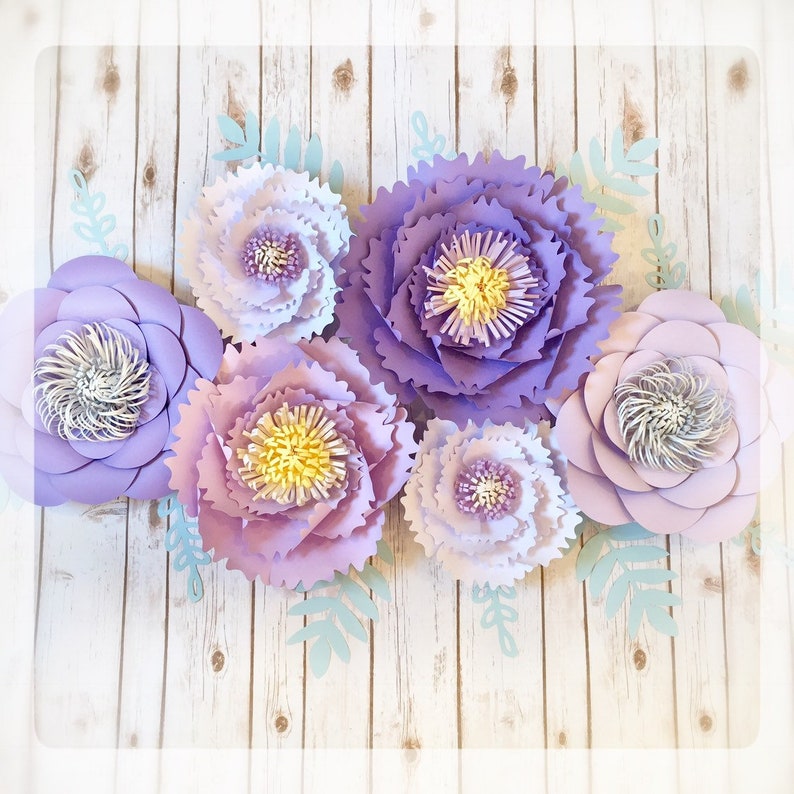 Large Paper Flowers Set Of 6 Purple Nursery Decor And Over Etsy Large Paper Flowers Set Of 6 Purple Nursery Decor And Over Etsy