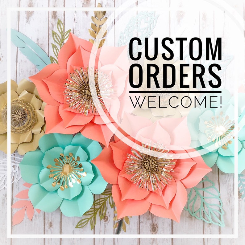 Bridal Photoshoot Pink and Gold Floral Arrangement Wedding Flower Wall Home Decor Large Paper Flower Set of 8