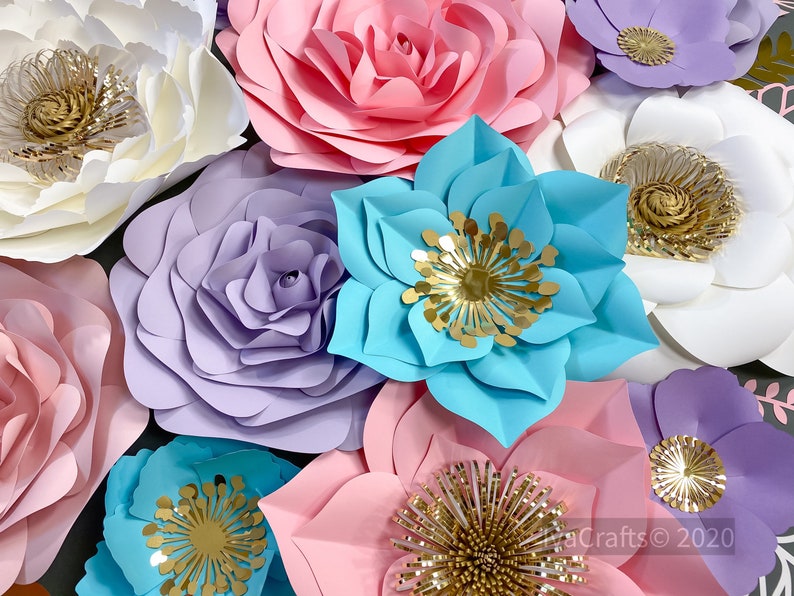 Large Paper Flowers Wall Decor 18pcs Nursery Wall Flowers Etsy