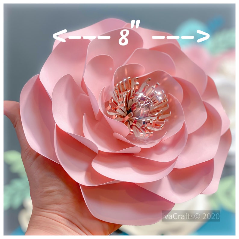 Download Paper Flowers SVG Rose Template DIY layered flower ...