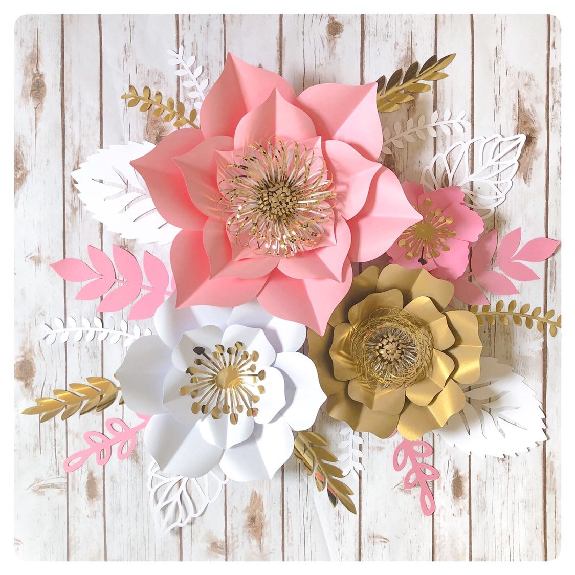 3D Artificial Paper Flower Decorations for Wall(Ivory Pink Rose Gold, Set  of 16), Wedding, Bridal Shower, Baby Shower, Nursery Decor, Centerpieces,  Flower Backd - China 3D Artificial Paper Flower Decorations and Wall