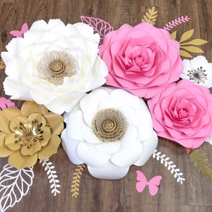 Giant Paper Flowers Nursery Decor, Girl Nursery Wall Flowers, Baby Shower Flower Decor, Wedding Backdrop, Floral Birthday Decorations image 5