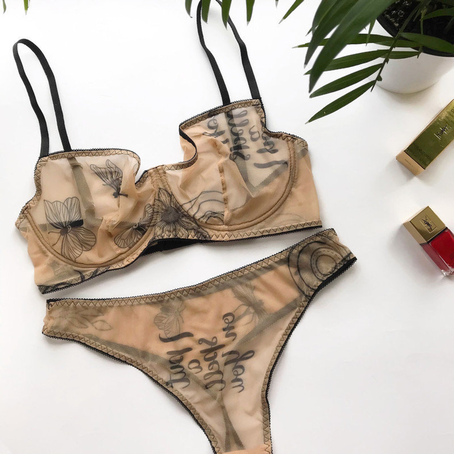 Sheer Lingerie Set See Through Lingerie Sexy Mesh Lingerie Erotic
