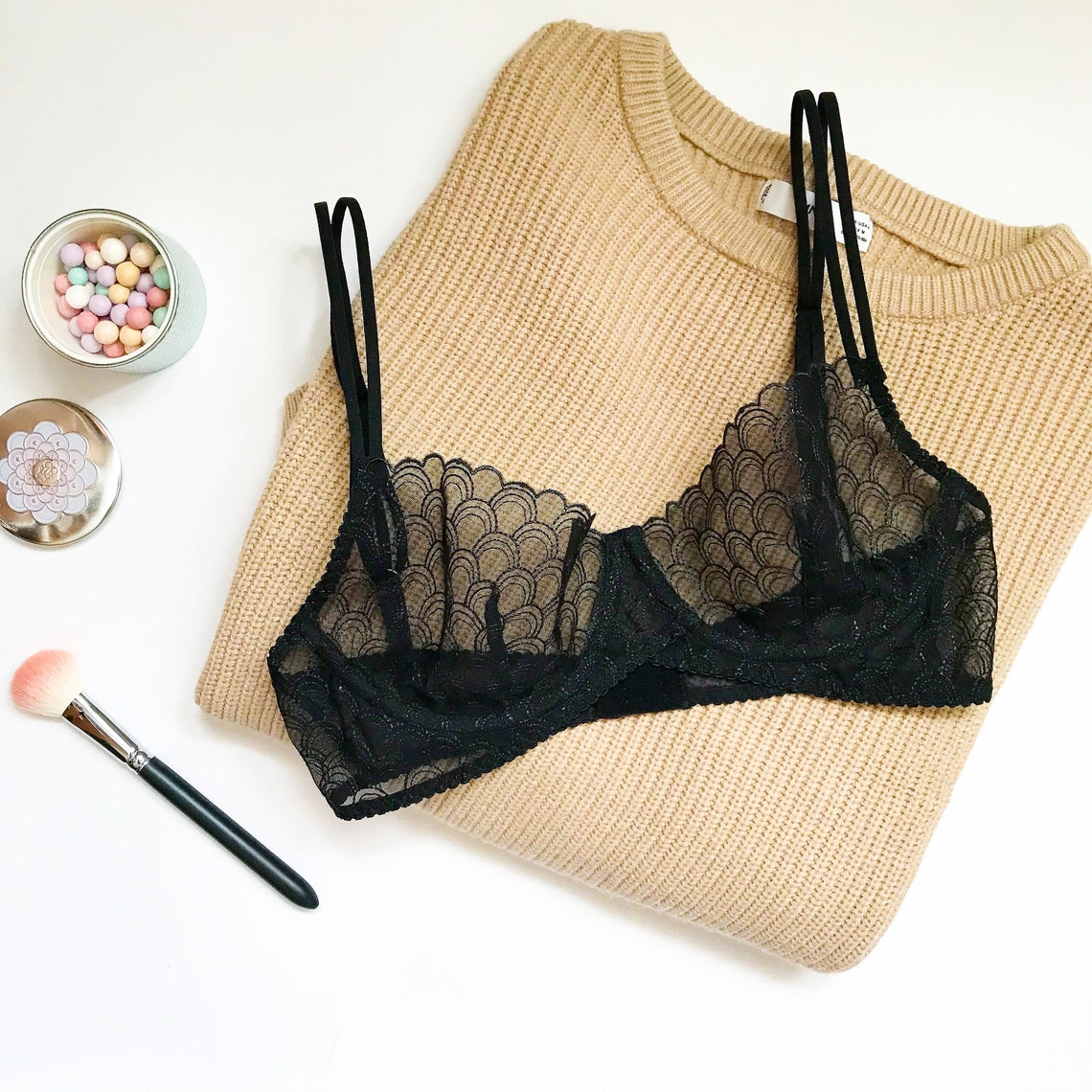 Gift for Wife Boudoir Lingerie Sheer Bra Gift for Her Valentine