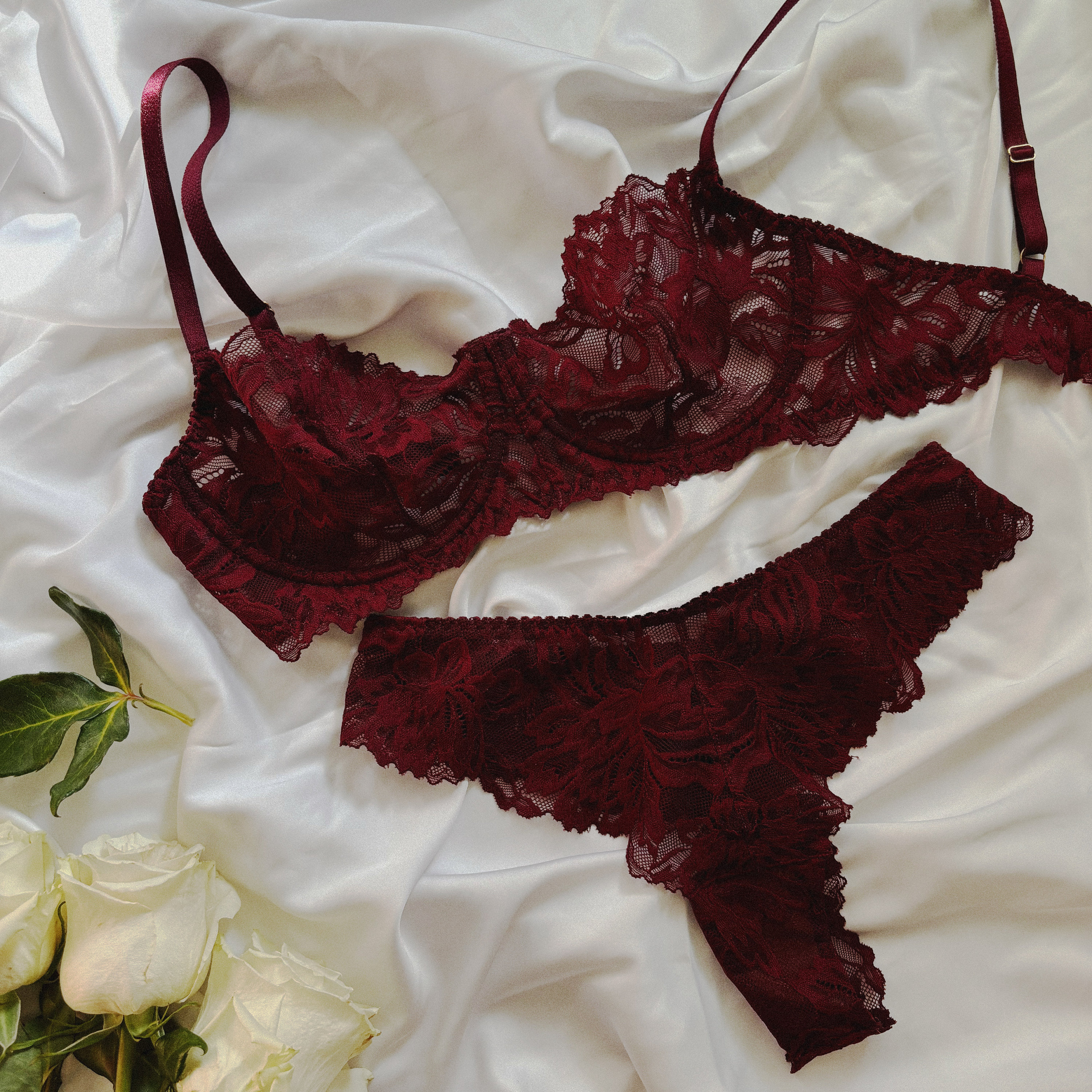 Ropa interior bordo Etsy Mexico