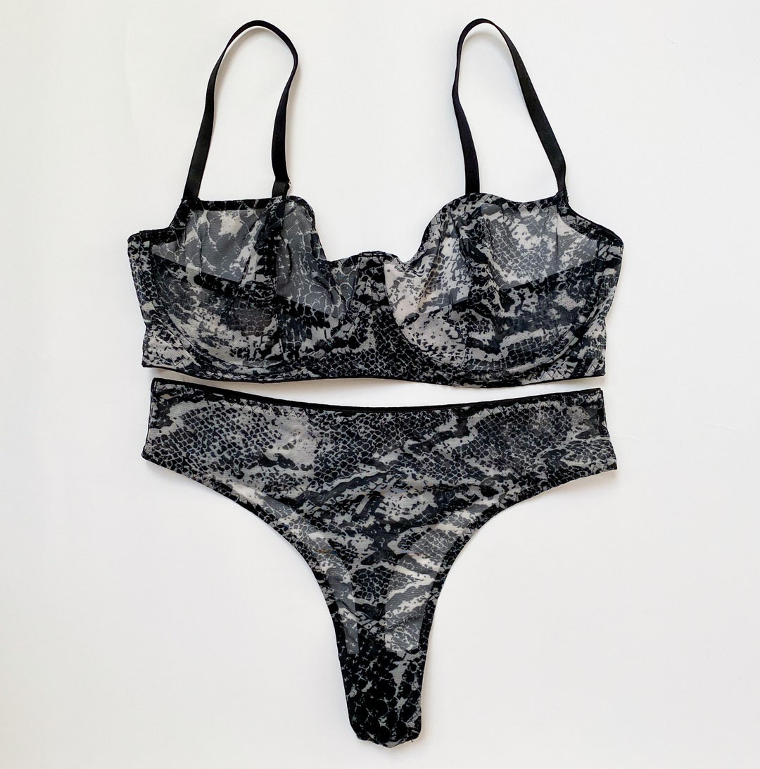 Snake Pattern Lingerie Set Christmas Gift for Girlfriend Womens ...