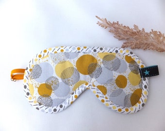 Sleep mask adjustable, sleep glasses handmade for teenagers and adults, face mask dots, pure cotton