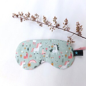 Children's sleep mask adjustable, sleep glasses unicorn, face mask made of cotton fabric