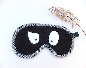 Schlafmaske verstellbar, Schlaf Brille Monster mit Augen, Gesichtsmaske  schwarze Baumwolle