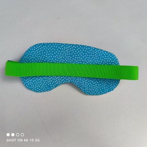 Gesichtsmaske für Kinder, Schlafmaske grün Baumwolle, Schlaf Brille Krokodil Bild 2