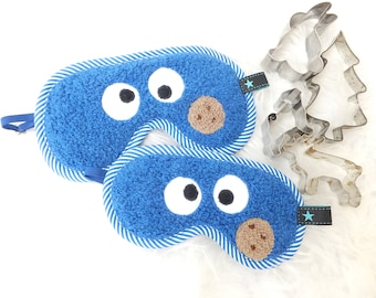 Children's sleeping mask Cookie Monster, sleep glasses Monster, adjustable, organic cotton