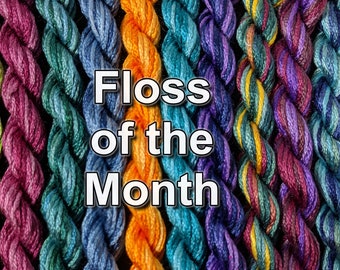 May FLOSS of the MONTH ~ Hand-Dyed Embroidery Floss ~ 5 x 8 Yards Stranded Cotton Cross Stitch Floss Skein Variegated Thread Yarn