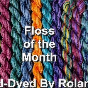 July FLOSS of the MONTH ~ Hand-Dyed Embroidery Floss ~ 5 x 8 Yards Stranded Cotton Cross Stitch Floss Skein Variegated Thread Yarn