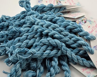 Hand-Dyed 100% SILK Floss ~ 6 Strand Premium Embroidery Floss Skein Variegated Thread Yarn Cross Stitch No. 208 Pacific Blue