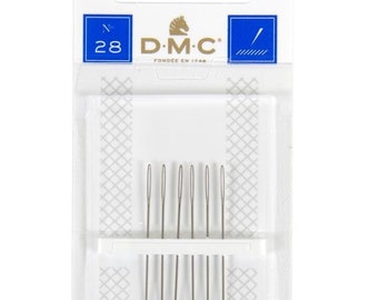 DMC Tapestry Needles ~ Round End Tapestry Needle for Cross Stitch, Embroidery Needle ~ 6/Pkg Size 28