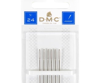 DMC Tapestry Needles ~ Round End Tapestry Needle for Cross Stitch, Embroidery Needle ~ 6/Pkg Size 24