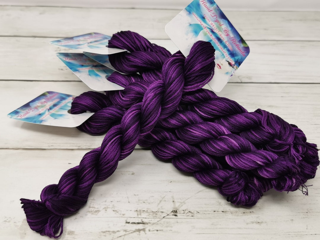 50 Yard Hank of Handdyed DMC Floss Stranded Cotton Floss Cross Stitch