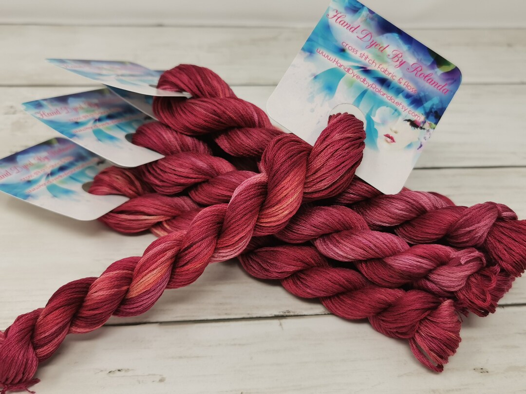 50 Yard Hank of Handdyed DMC Floss Stranded Cotton Floss Cross Stitch